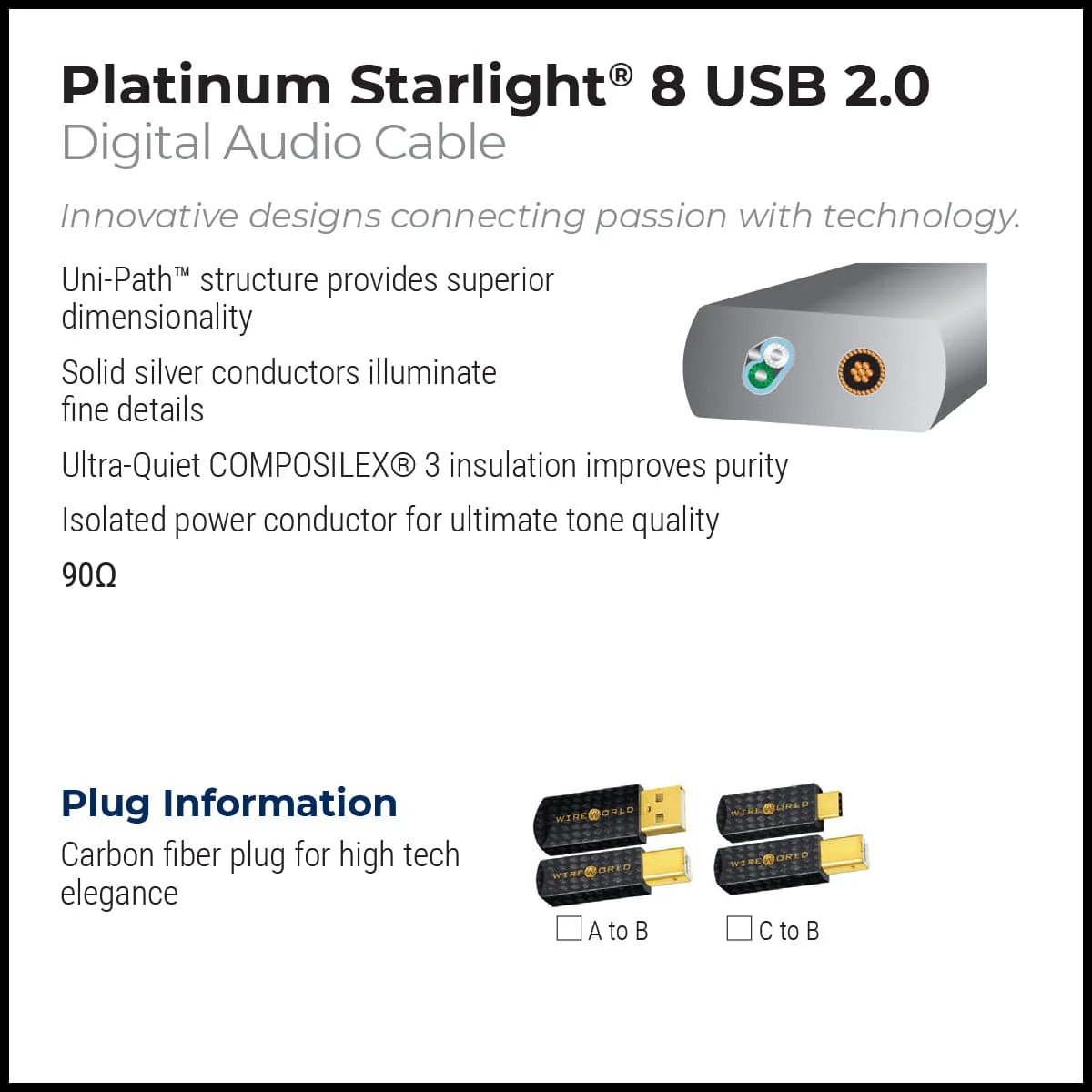 PLATINUM STARLIGHT 8 USB2.0 A to B P2AB 